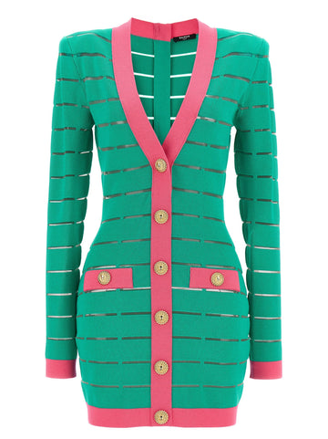 Balmain - Two-tone knit dress