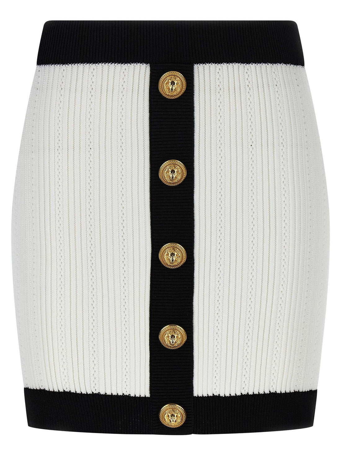 Balmain - Two-tone miniskirt White Black