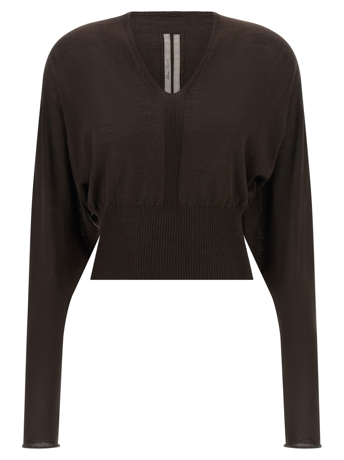 RICK OWENS - 'V Cropped' top Brown