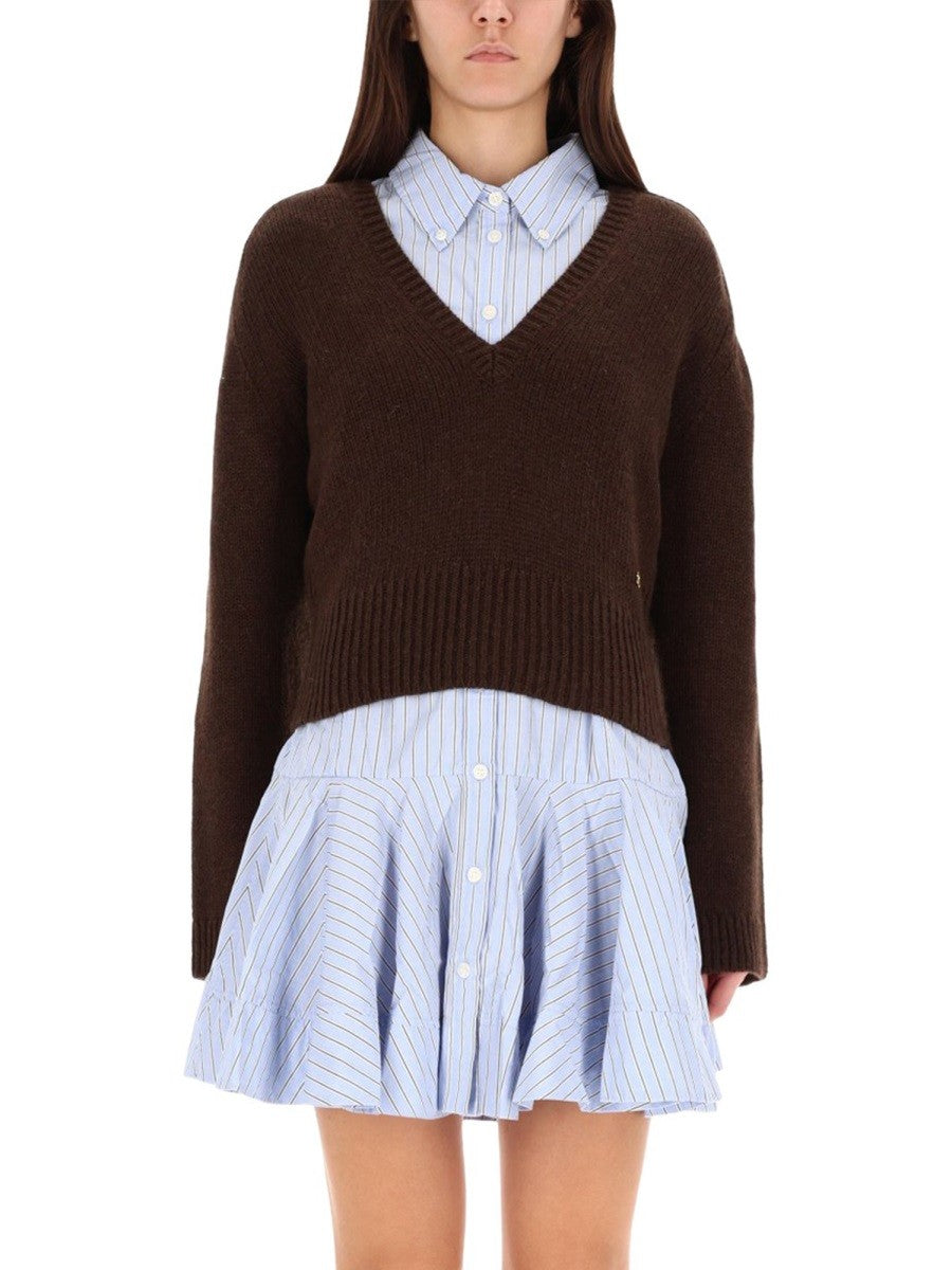GANNI - V-NECK SWEATER v-neck-sweater_1391f51a-fe8c-4ea0-ba5c-dbe1e2664b8e