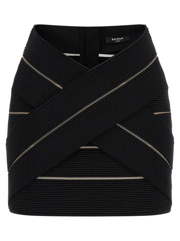 Balmain - V-shaped waist skirt