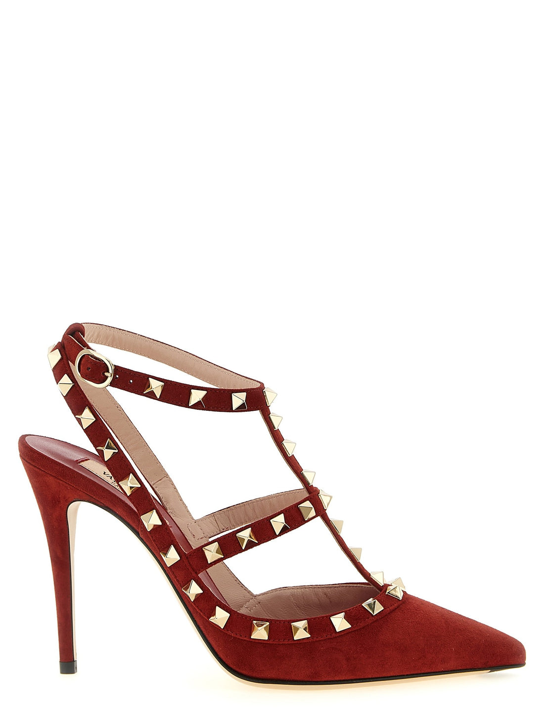 Valentino Garavani -'Rockstud'ankle strap pumps Red