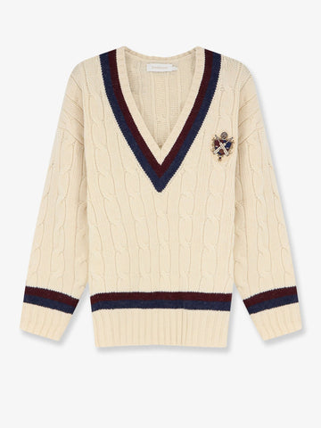 ZIMMERMANN - Valiant Cable Knit Wool Sweater Natural