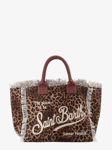 MC2 SAINT BARTH Vanity canvas shoulder bag with animal print
