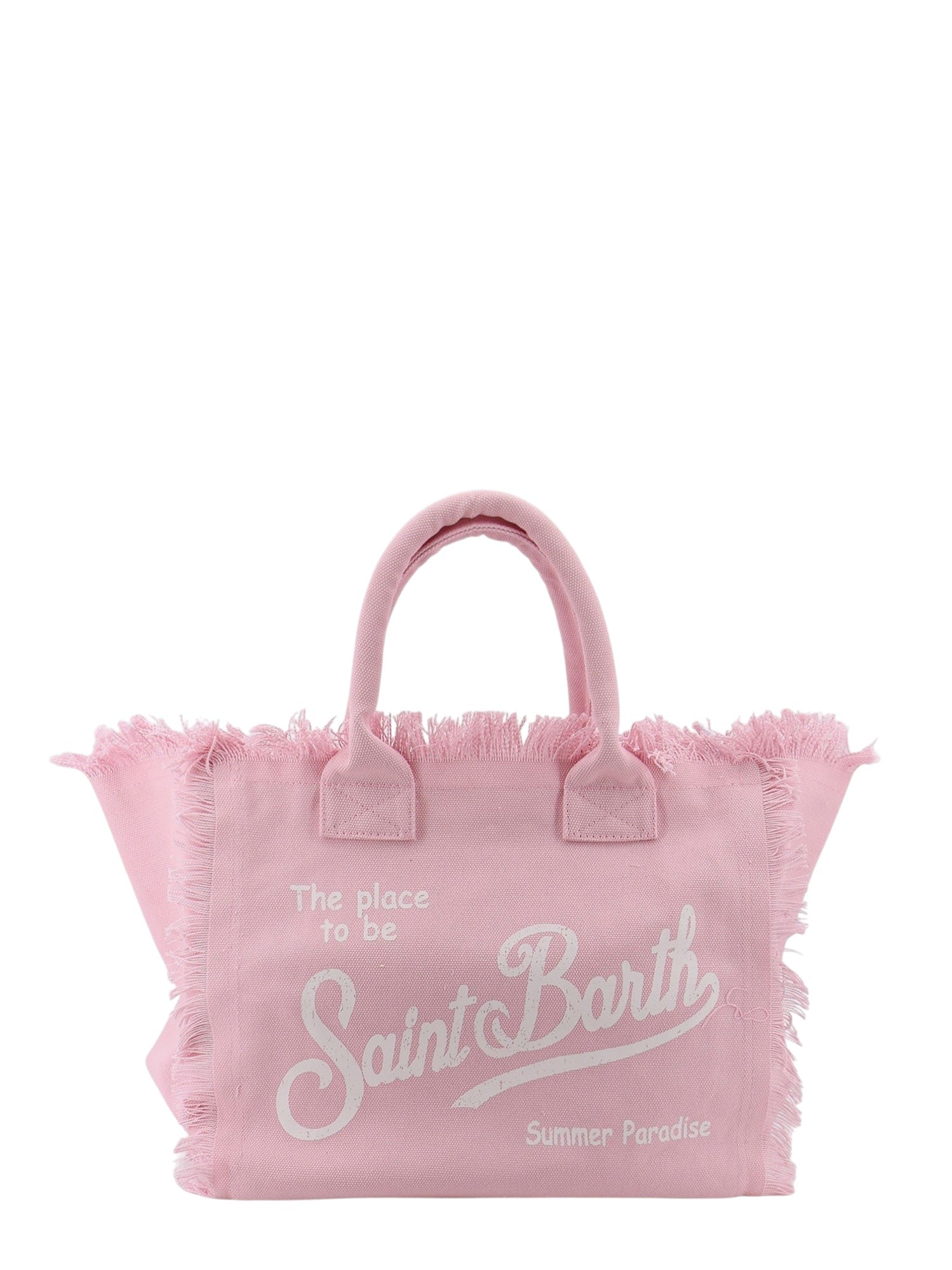 Vanity canvas shoulder bag with front logo print