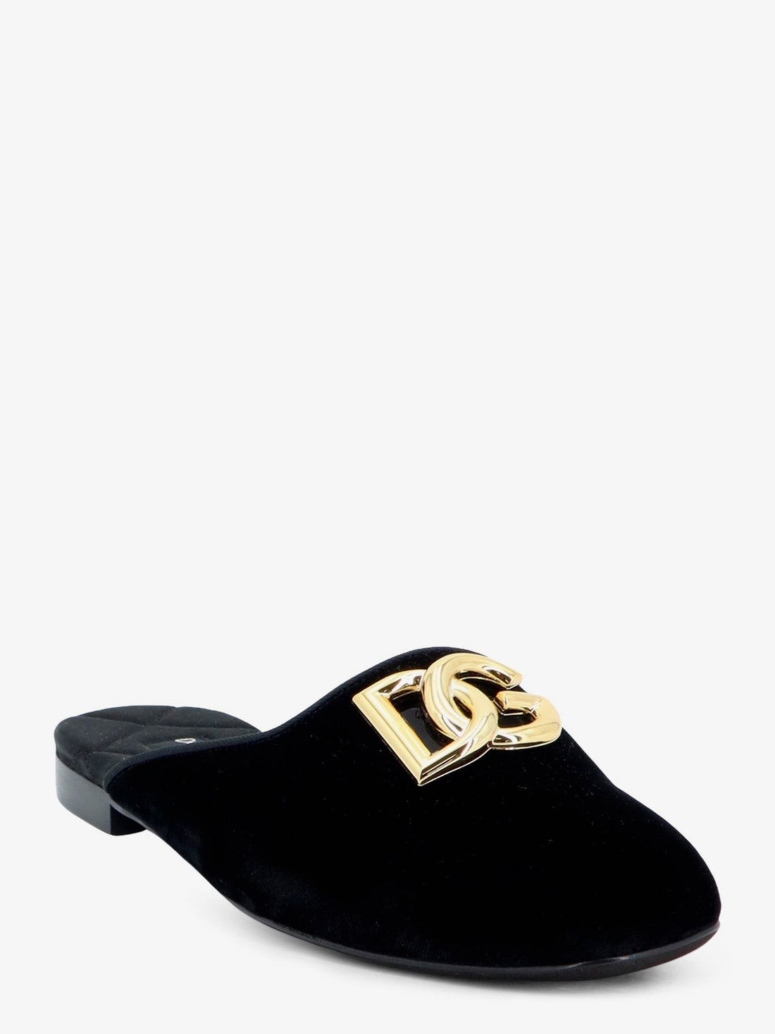 Dolce & Gabbana - Velvet sabot with metal DG logo velvet-sabot-with-metal-dg-logo_e11e6b08-d349-413d-9737-4eaace646a5d