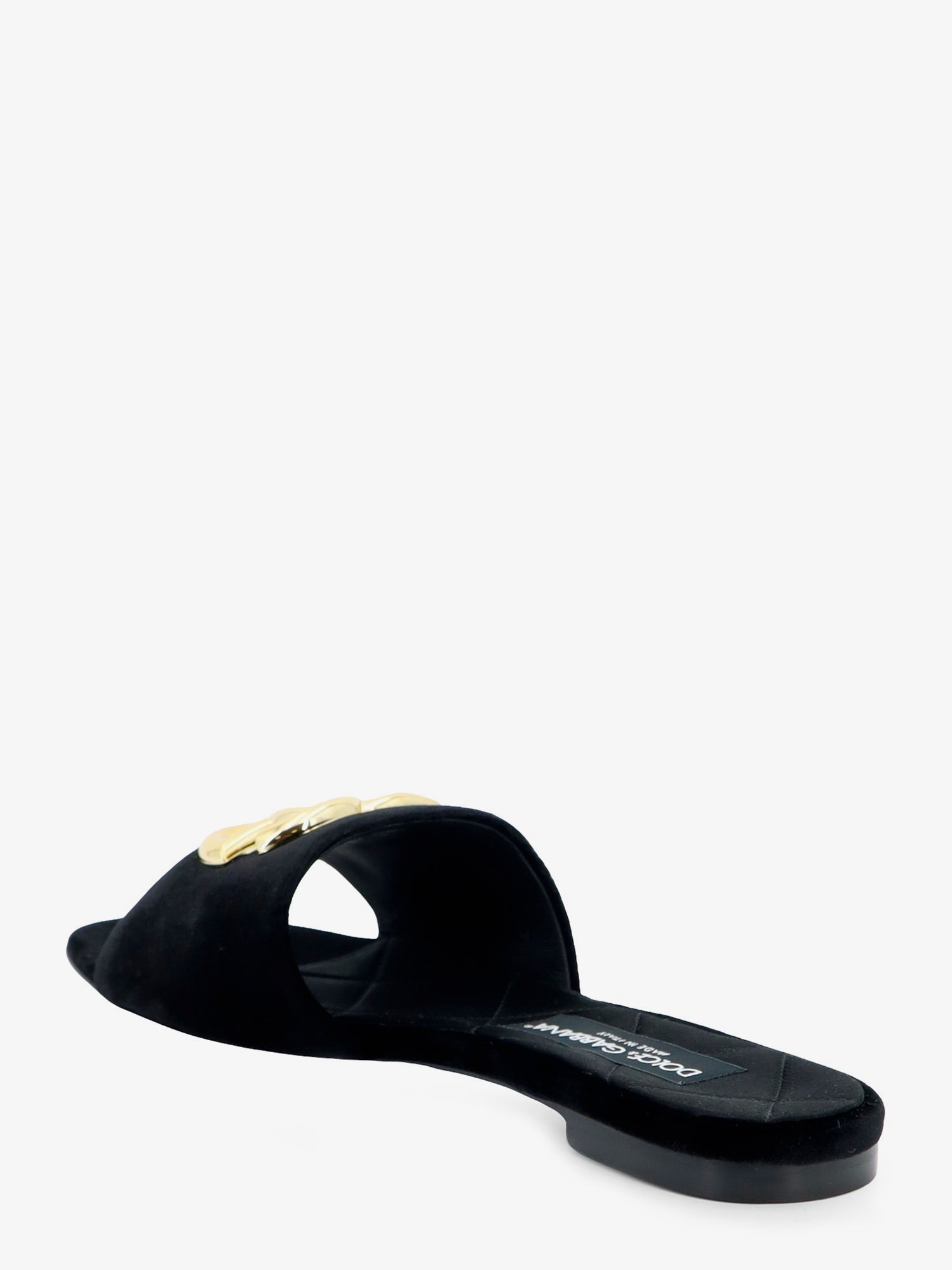 Dolce & Gabbana - Velvet sandals with DG logo on the front