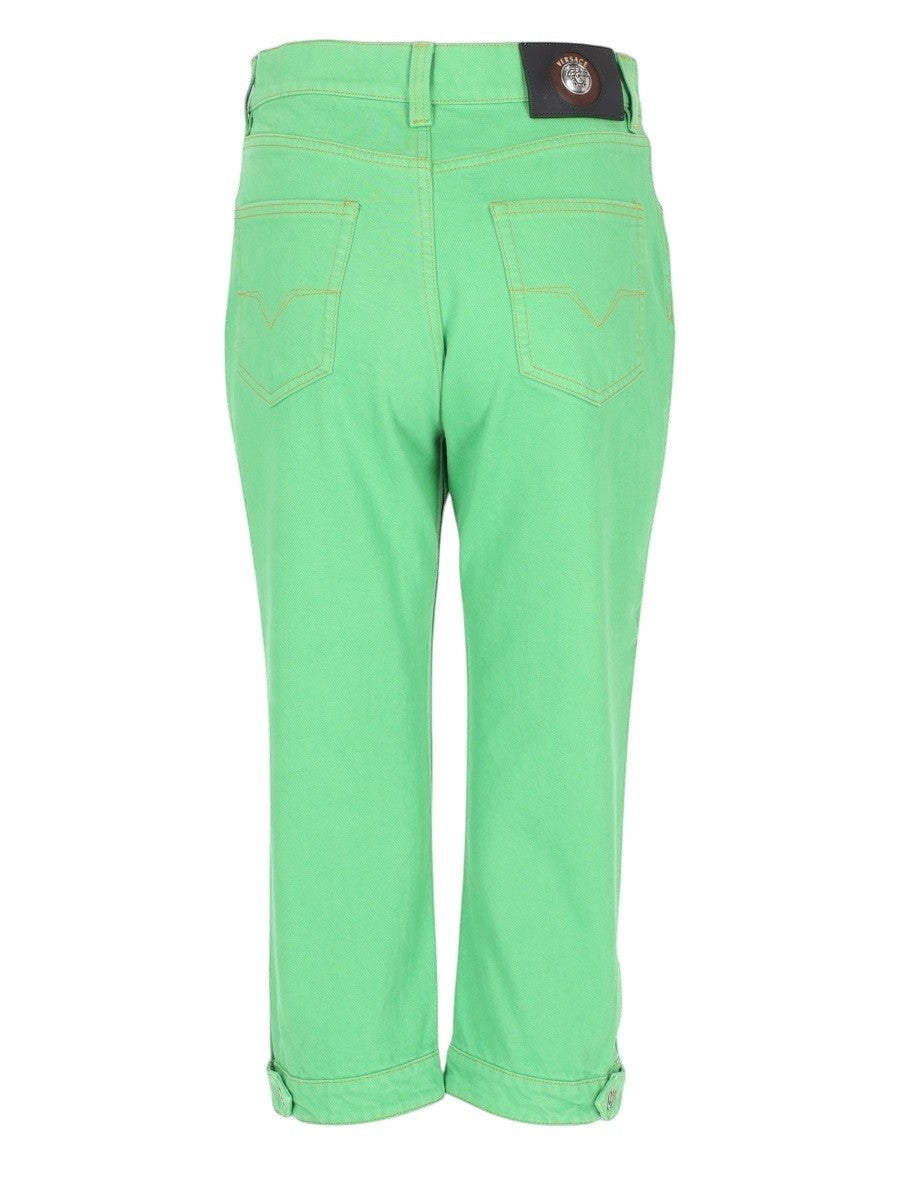 Versace - JEANS "CAPRI" CON PATCH MEDUSA versace-capri-jeans-medusa-patch-green-front-jpg