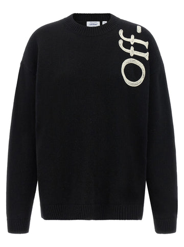 Off White - 'Vertical Bookish' sweater White Black