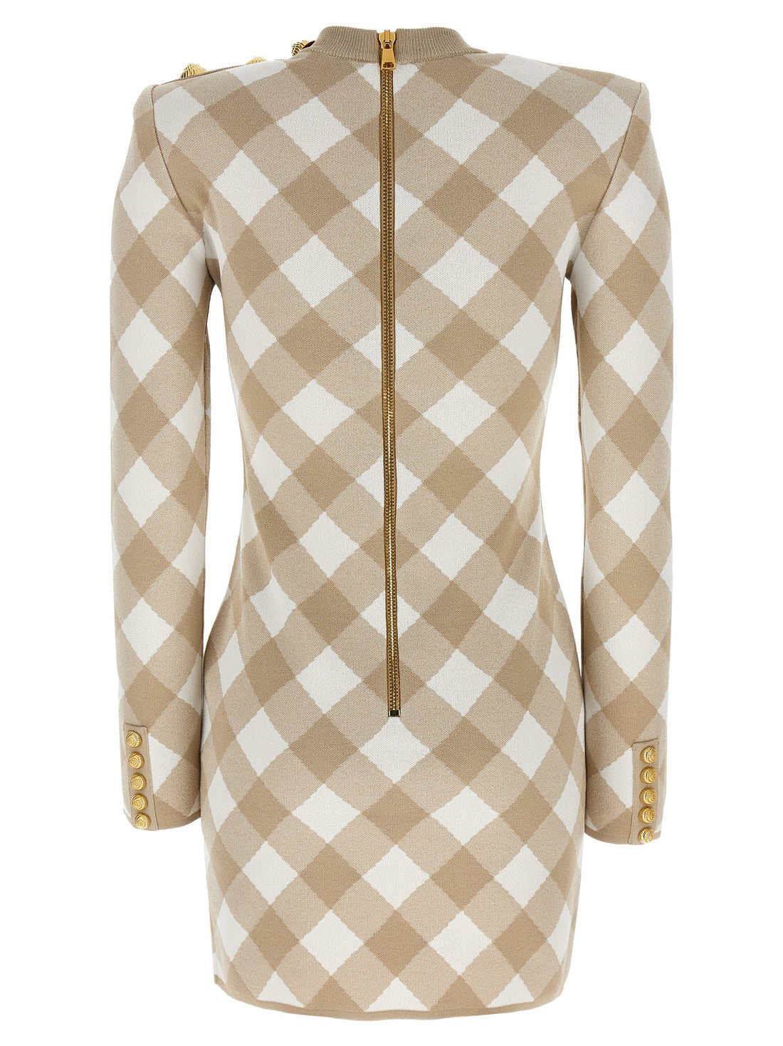 Balmain - Vichy dress beige 40 FR