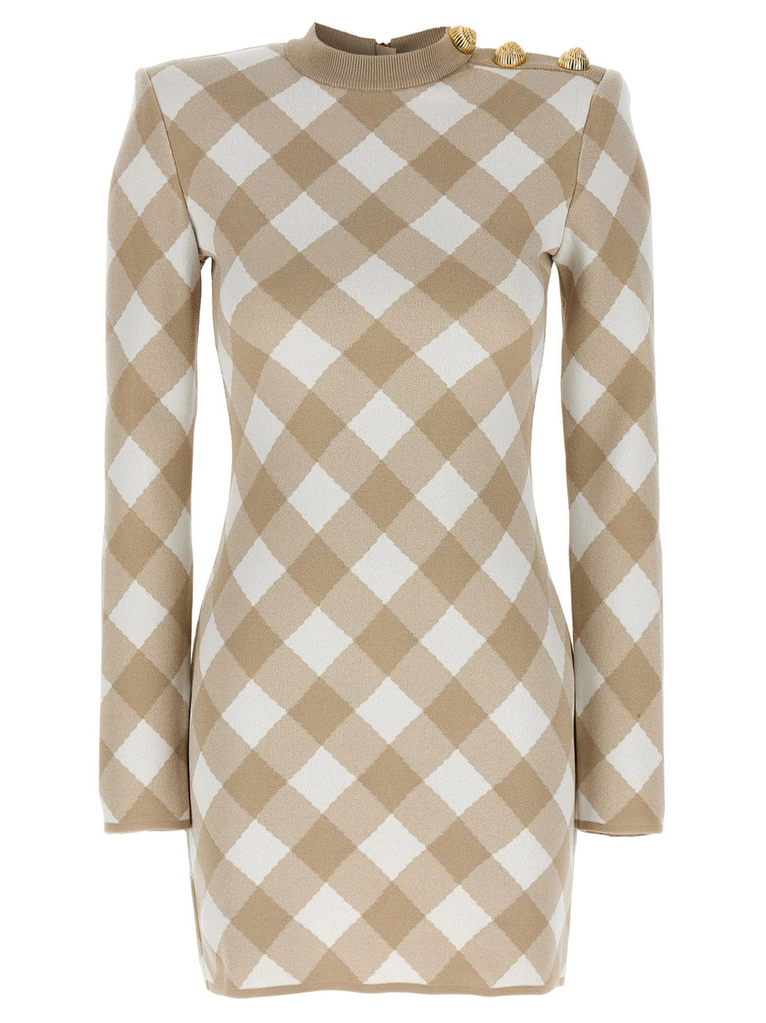Balmain - Vichy dress beige 40 FR