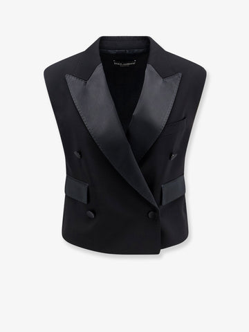Dolce & Gabbana Virgin wool and silk blend Tuxedo vest
