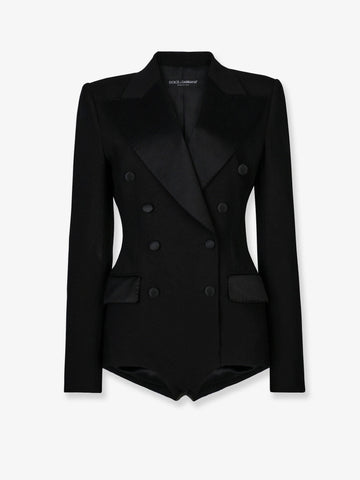 Dolce & Gabbana Virgin wool blend Tuxedo blazer with body detail