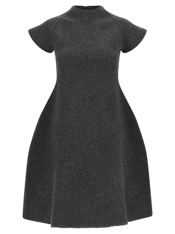 JIL SANDER - Virgin wool dress gray