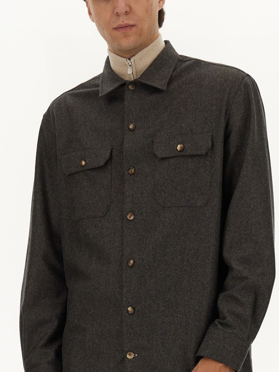 VIRGIN WOOL FLANNEL OVERSHIRT
