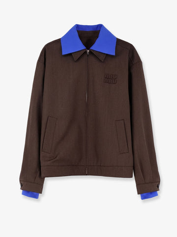 Miu Miu - Virgin wool jacket with Logo detail