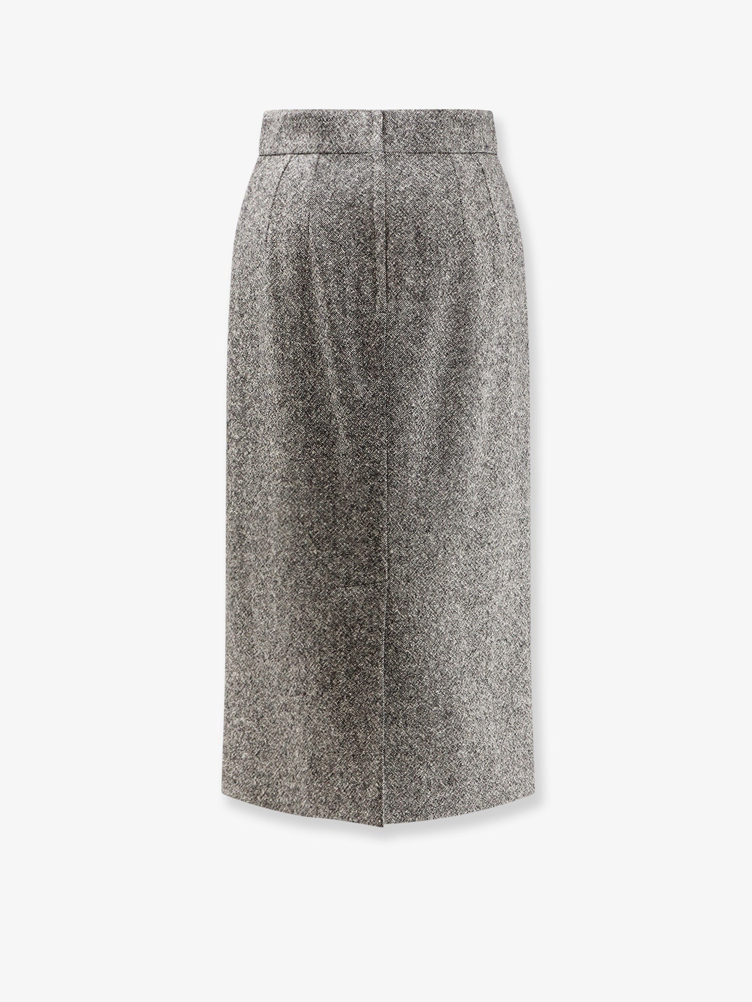 Virgin wool midi pencil skirt
