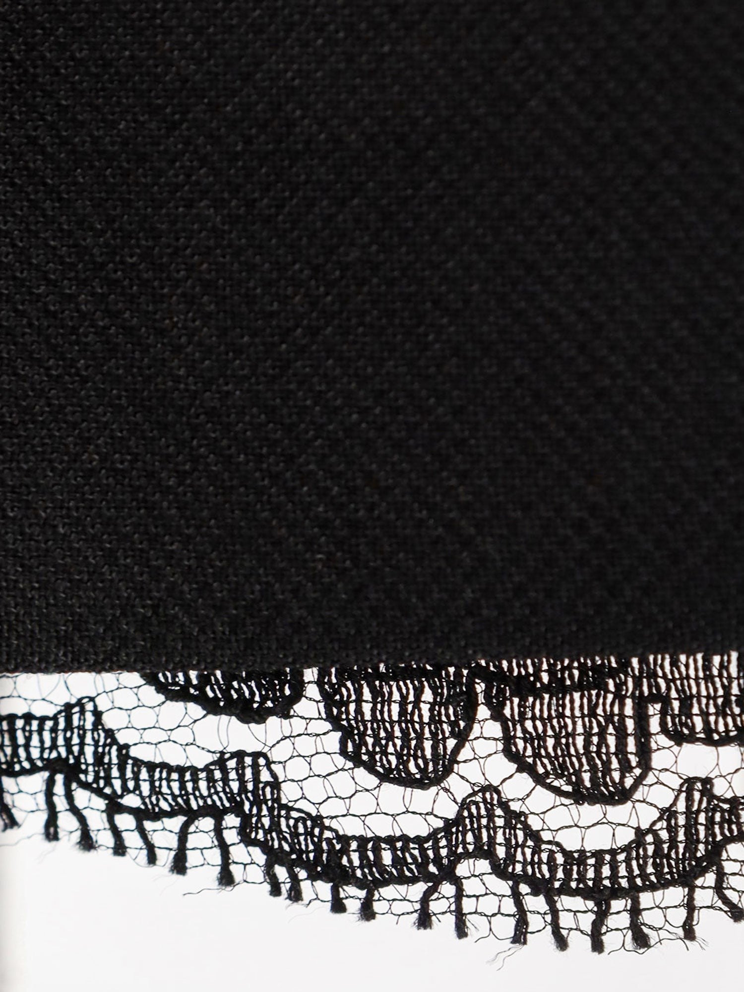 Virgin wool miniskirt with lace detail