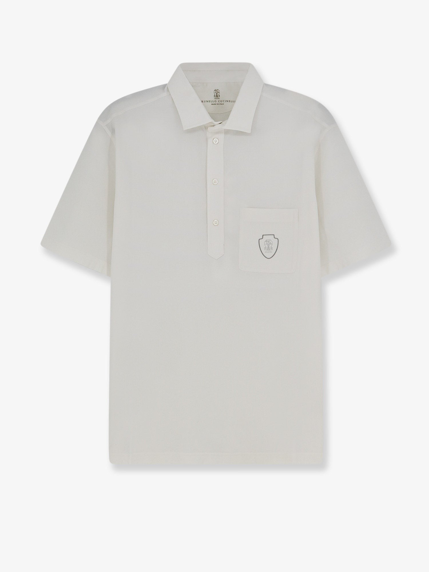 Brunello Cucinelli Brunello Cucinelli - Virgin wool polo shirt with front logo patch
