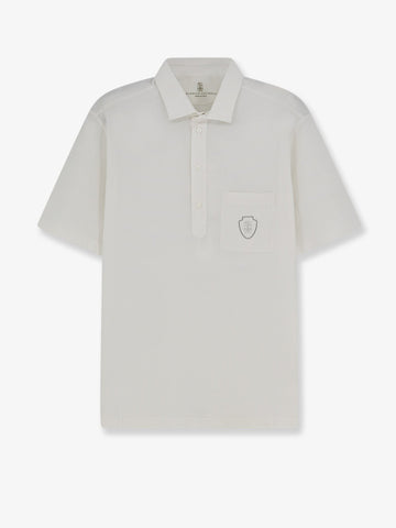 Brunello Cucinelli Brunello Cucinelli - Virgin wool polo shirt with front logo patch