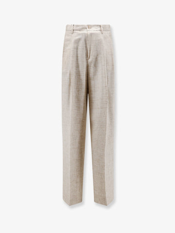 Dolce & Gabbana Viscose and linen blend trousers with tweed effect
