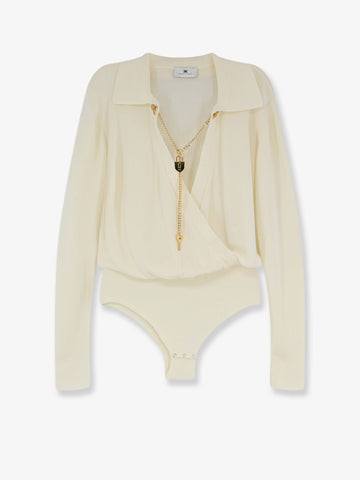 Elisabetta Franchi - Viscose blend bodysuit with jewel charm detail viscose-blend-bodysuit-with-jewel-charm-detail