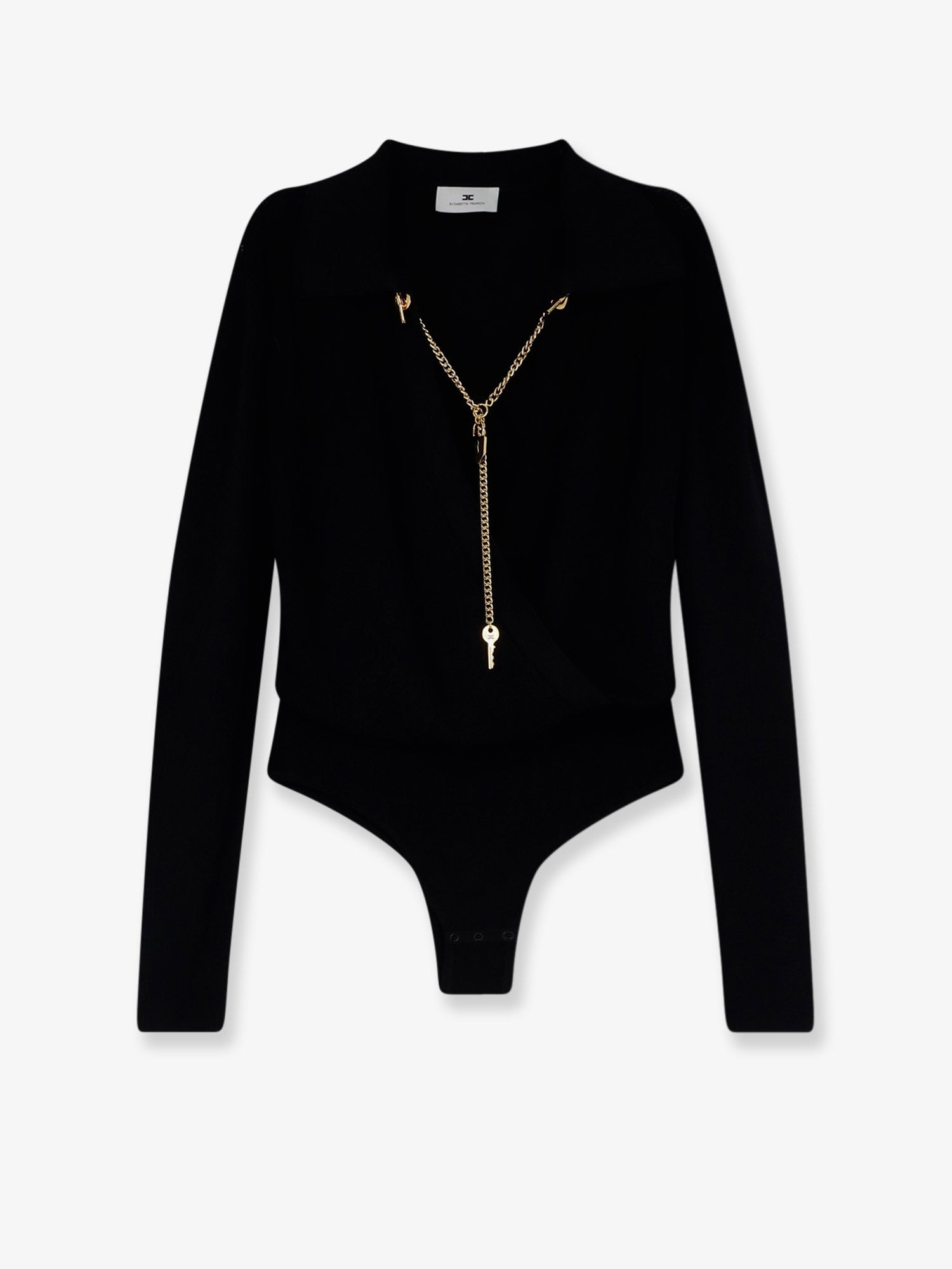 Elisabetta Franchi - Viscose blend bodysuit with jewel charm detail viscose-blend-bodysuit-with-jewel-charm-detail_5542aaf0-0ade-4d90-9bde-b28eafb0bc3d