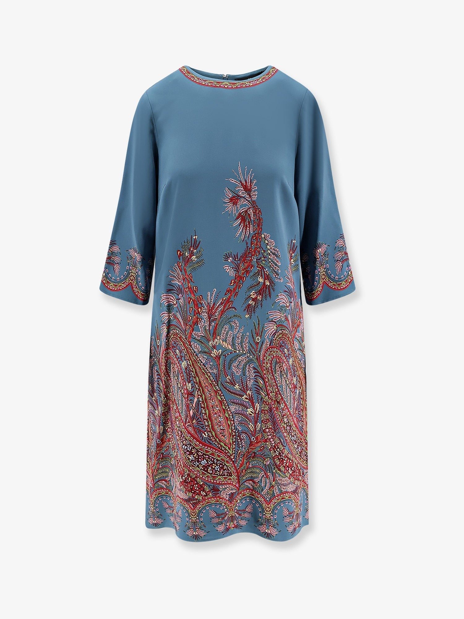 Viscose blend dress with iconic print