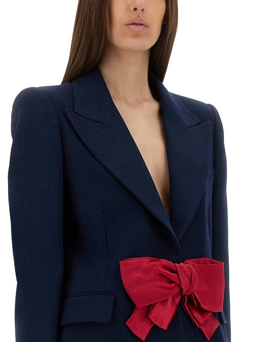 VISCOSE JACKET WITH BOW