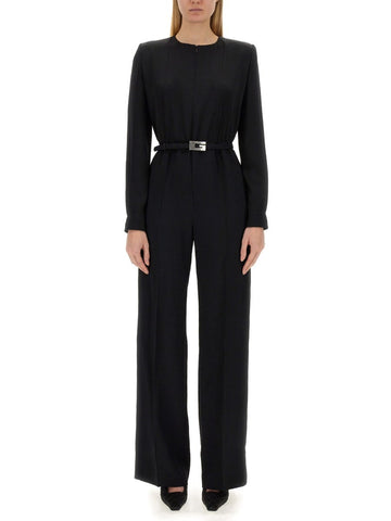 VISCOSE JUMPSUIT WITH BELT