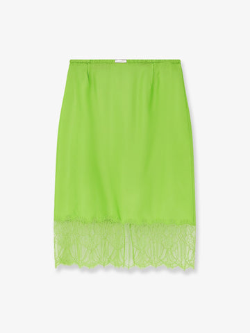 Viscose skirt with floral lace