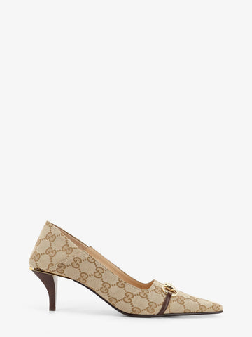Gucci Vittoria GG fabric pumps with metal Horsebit