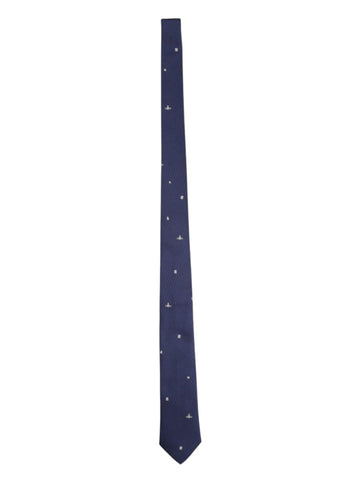 Vivienne Westwood VIVIENNE WESTWOOD CRAVATTA IN SETA CON STAMPA ORB