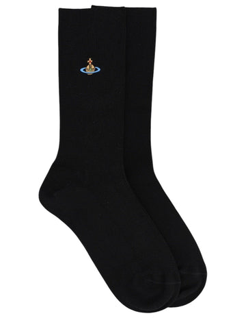 Vivienne Westwood VIVIENNE WESTWOOD CALZINI "RIBBED CREW" CON ORB
