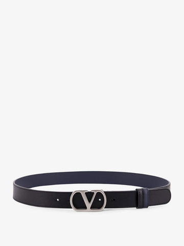 Valentino Garavani - Vlogo leather reversible belt NERO MARINE