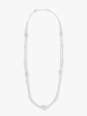 Vlogo signature metal necklace with pearls