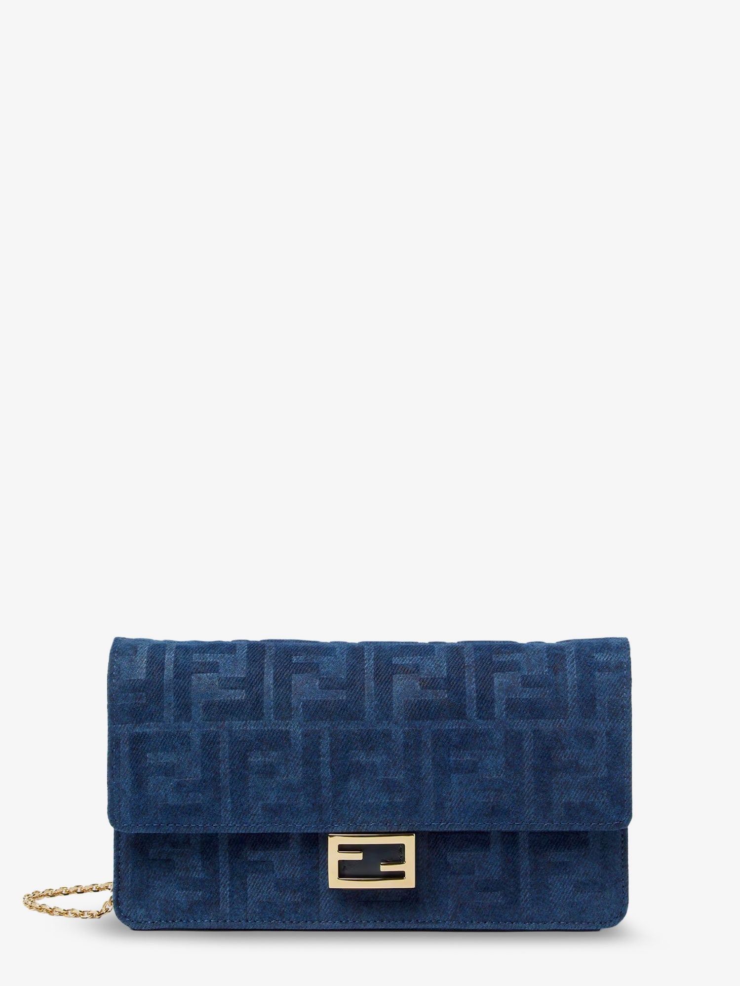 Fendi - Wallet On Chain Baguette shoulder bag in denim-effect FF corduroy wallet-on-chain-baguette-shoulder-bag-in-denim-effect-ff-corduroy