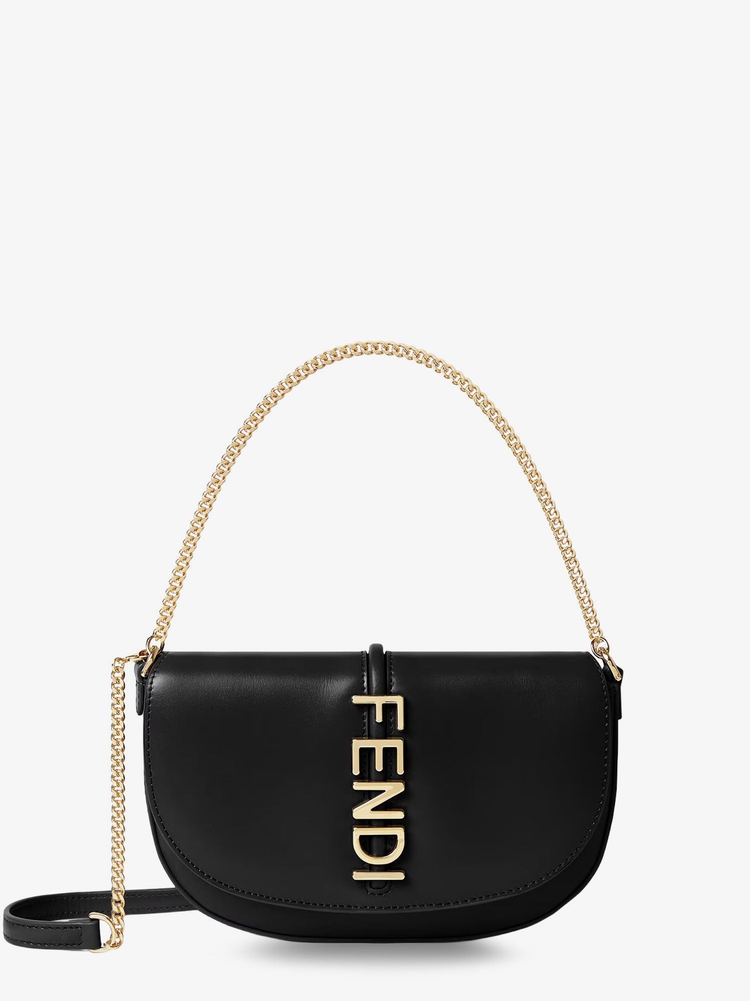 Wallet on Chain Fendigraphy leather shoulder bag