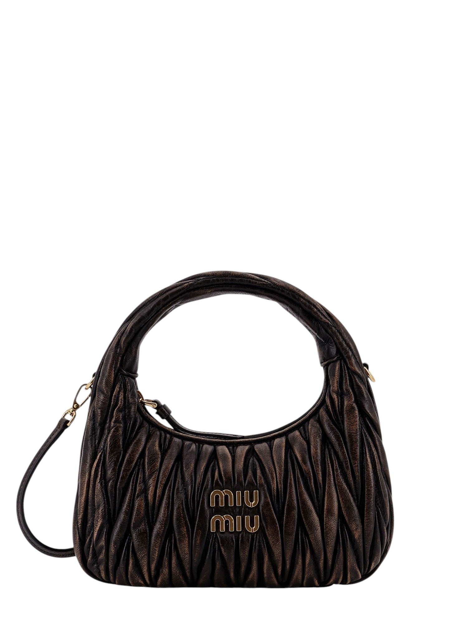 Wander quilted leather crossbody bag with a vintage effect