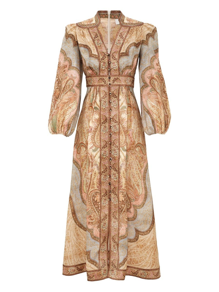 ZIMMERMANN - "WANDERLUST" LOW-CUT MIDI DRESS wanderlust-low-cut-midi-dress