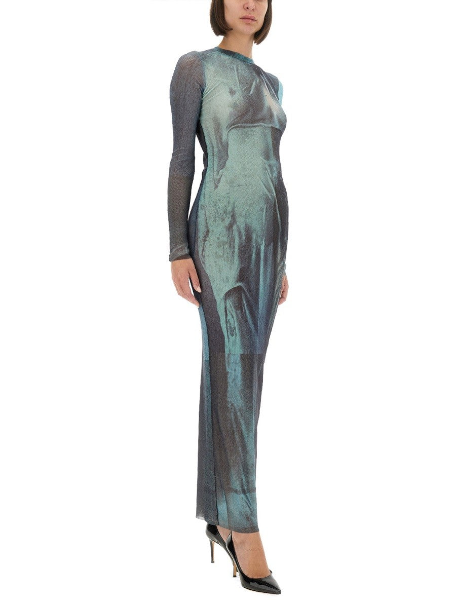 JEAN PAUL GAULTIER JEAN PAUL GAULTIER - "WATER" MESH LONG DRESS