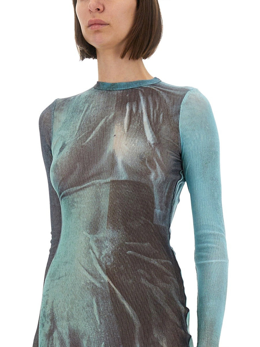 JEAN PAUL GAULTIER JEAN PAUL GAULTIER - "WATER" MESH LONG DRESS
