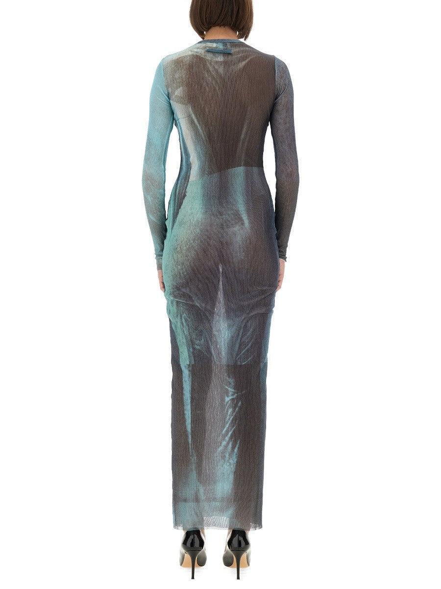 JEAN PAUL GAULTIER JEAN PAUL GAULTIER - "WATER" MESH LONG DRESS