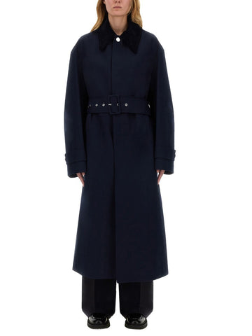 AMI PARIS - Waterproof Belted Coat - Blue - Unisex