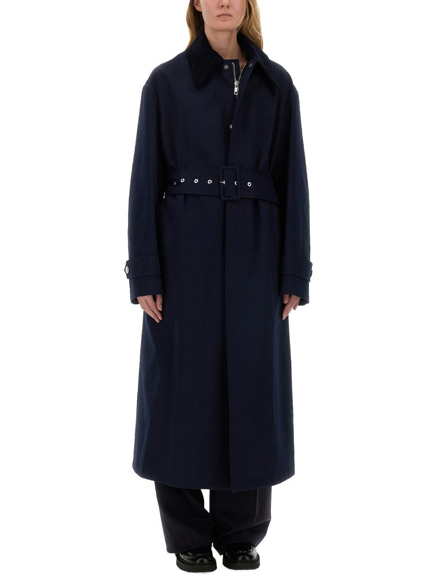AMI PARIS - Waterproof Belted Coat - Blue - Unisex