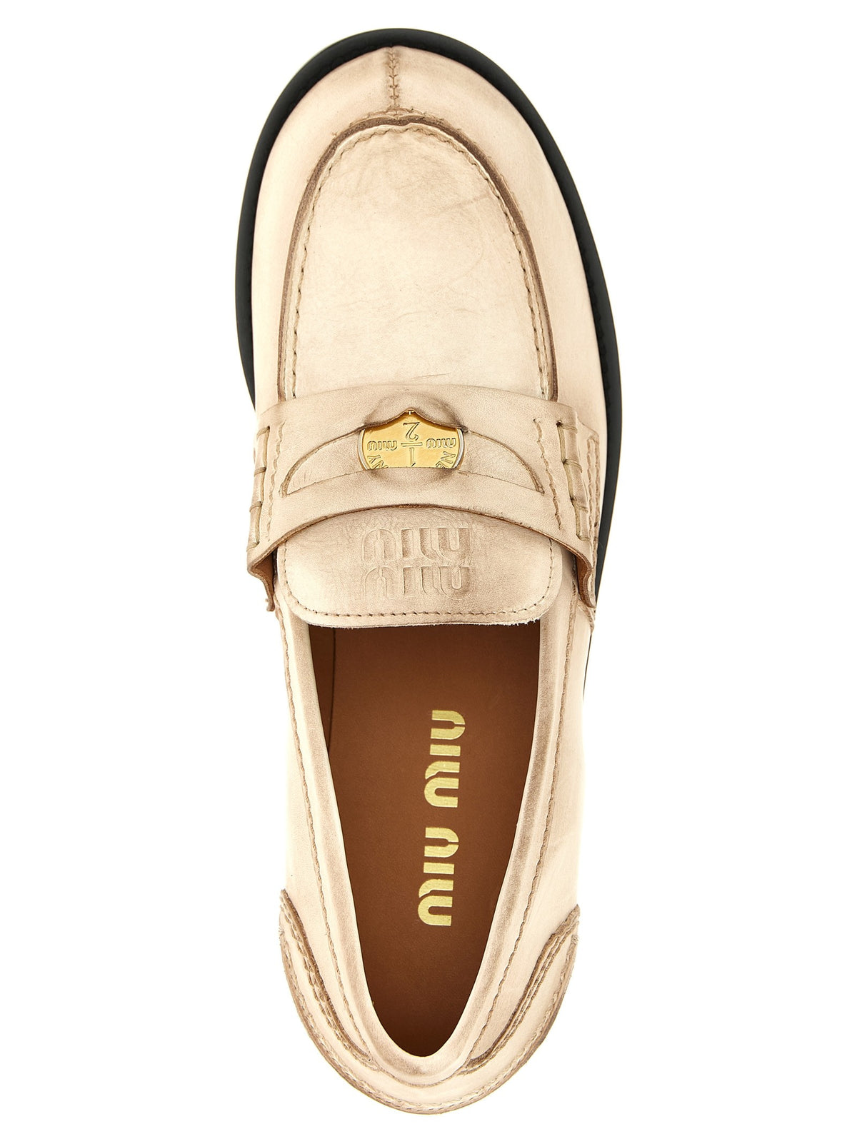 Miu Miu - Waxed leather loafers