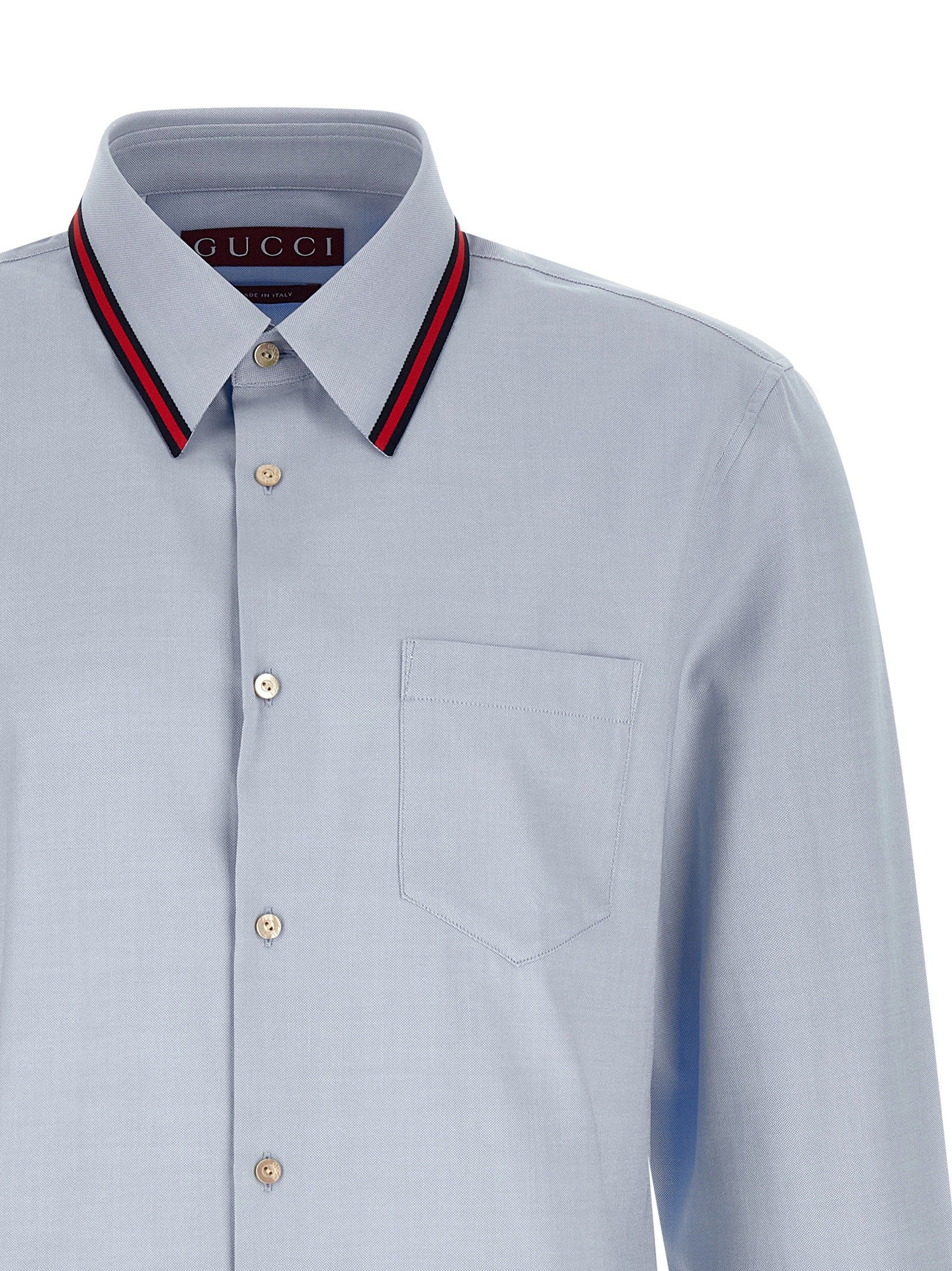 Gucci - 'Web' collar shirt
