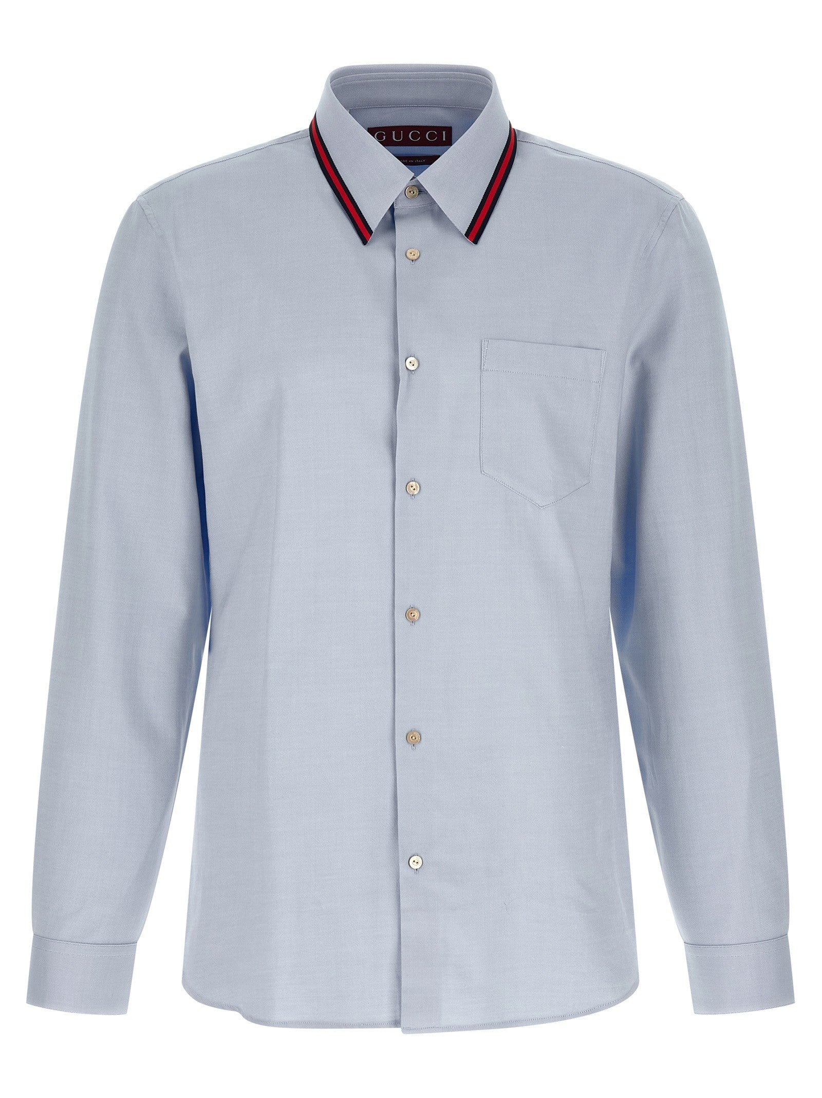 Gucci - 'Web' collar shirt