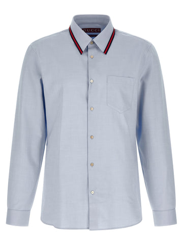 Gucci - 'Web' collar shirt