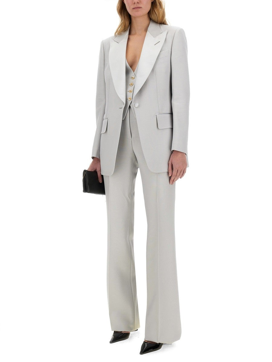 WIDE LEG TUXEDO TAILORED PANTS